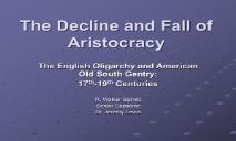 The Decline and Fall of Aristocracy PowerPoint Presentation