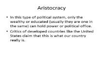 Aristocracy PowerPoint Presentation