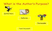 What is the Authors Purpose Rockingham County Schools PowerPoint Presentation