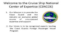 Welcome to the Cruise Ship National Center of Expertise PowerPoint Presentation
