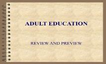 ADULT EDUCATION Appalachian State University PowerPoint Presentation