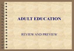 ADULT EDUCATION Appalachian State University PowerPoint Presentation
