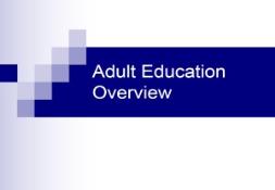 Adult Education Overview PowerPoint Presentation