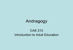Andragogy Adult Education Portfolio PowerPoint Presentation