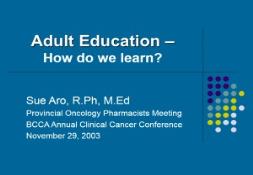 Adult Education BC Cancer Agency PowerPoint Presentation