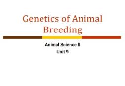 Genetics of Animal Breeding PowerPoint Presentation