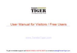 User Manual Visitors Tender Tenders Tender News PowerPoint Presentation