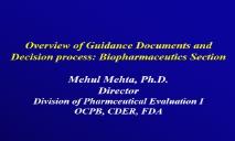 Dissolution specs and SUPACs Food and Drug Administration PowerPoint Presentation