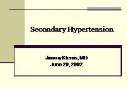 Secondary Hypertension PowerPoint Presentation