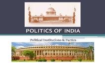 Politics of India PowerPoint Presentation