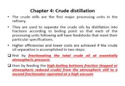Crude distillation PowerPoint Presentation