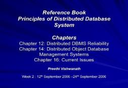 Reference Book Principles of Distributed Database System PowerPoint Presentation
