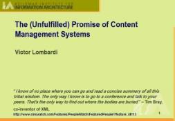 CMS Information Architecture Institute PowerPoint Presentation