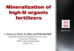 Mineralization of organic N fertilizers PowerPoint Presentation