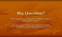 Organic vs Inorganic Fertilizer PowerPoint Presentation