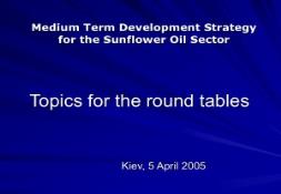 Second workshop Development Strategy for the Sunflower Oil Sector PowerPoint Presentation