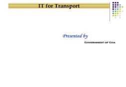 Directorate Of Transport PowerPoint Presentation