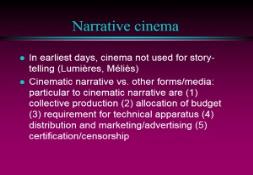 Film narrative Narrative cinema PowerPoint Presentation