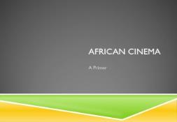 African Cinema PowerPoint Presentation
