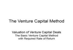Valuation of Venture Capital Deals PowerPoint Presentation