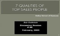 Seven Qualities of Top Sales People PowerPoint Presentation