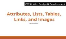 Attributes Lists Tables Links and Images PowerPoint Presentation