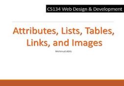 Attributes Lists Tables Links and Images PowerPoint Presentation