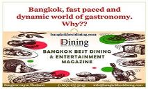 Bangkok, fast paced and dynamic world of gastronomy. Why?? PowerPoint Presentation