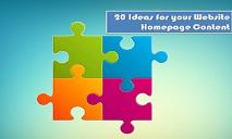 20 Ideas For Your Website Homepage Content PowerPoint Presentation