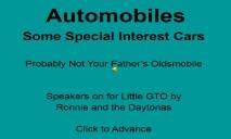 Automobiles PowerPoint Presentation