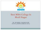 Best MBA College in Modi Nagar Powerpoint Presentation