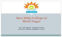 Best MBA College in Modi Nagar PowerPoint Presentation
