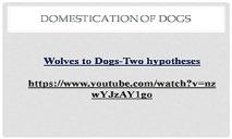 Domestication PowerPoint Presentation
