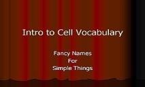 Cell Vocabulary PowerPoint Presentation