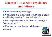 Exercise Physiology and Fitness Powerpoint Presentation