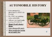 AUTOMOBILE HISTORY Powerpoint Presentation