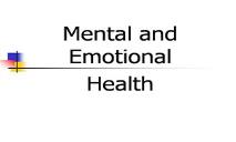 Mental Health And Self-Esteem PowerPoint Presentation