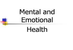 Mental Health And Self-Esteem Powerpoint Presentation