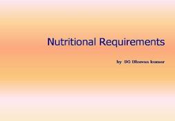Nutritional Requirements PowerPoint Presentation