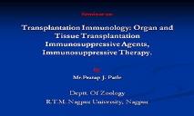 Transplantation Immunology PowerPoint Presentation