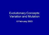 Variation And Mutation Powerpoint Presentation