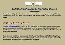Land Of Forts Royal Stay in Keya Valley Resorts in Kumbhalgarh PowerPoint Presentation