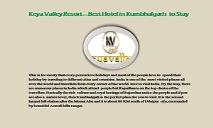 Keya Valley Resort – Best Hotel in Kumbhalgarh to Stay PowerPoint Presentation