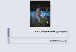 ICC Cricket World Cup Records PowerPoint Presentation