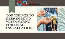 Top things to keep in mind when going for HVAC Installation in NJ PowerPoint Presentation