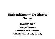 National Summit On Obesity Policy Powerpoint Presentation