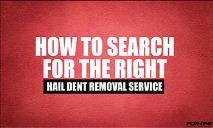 How to search for the right hail dent removal service PowerPoint Presentation