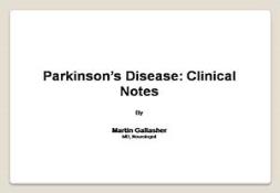 Parkinsons Disease Clinical Notes PowerPoint Presentation