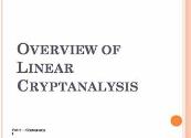 Overview of Linear Cryptanalysis Powerpoint Presentation