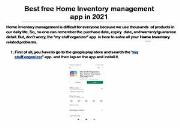 Best free Home Inventory management app in 2021 Powerpoint Presentation